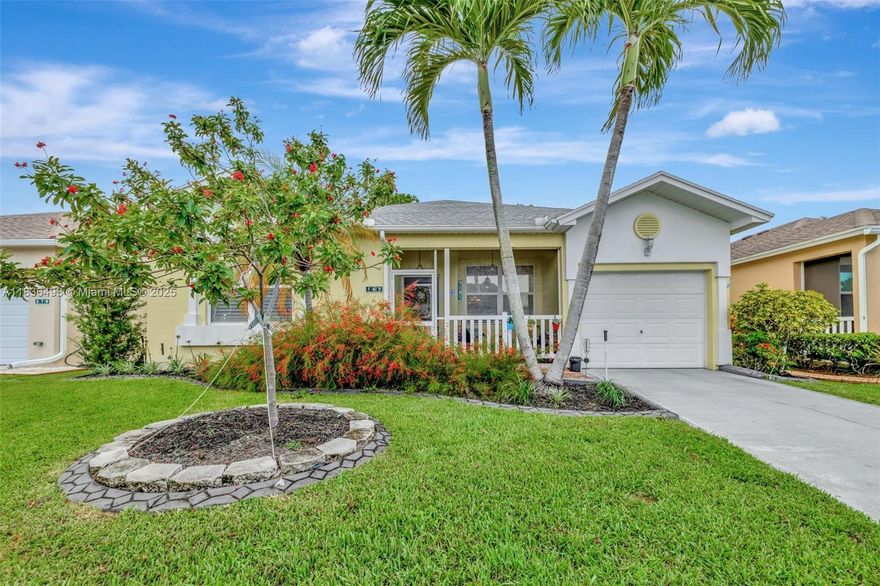 Welcome to this beautifully maintained 2-bed, 2-bath home in the sought-after Isle of San Marino, a vibrant 55+ community in Kings Isle! Over 1,500 sq ft with a split-bedroom plan, versatile den, updated kitchen with newer appliances, touchless faucets, and plenty of cabinet space. Enjoy updated baths, Plantation shutters, newer roof, ceiling fans, and elegant finishes throughout. Relax in the spacious air-conditioned Florida Room, cozy front tiled patio, or private backyard with open grilling area and lush landscaping. Curbing around garden beds adds curb appeal. Residents enjoy resort-style amenities including clubhouse, pool, pickleball, tennis, fitness center, and social activities. Prime St. Lucie West location near shopping, dining, medical facilities, golf, I-95, and the Turnpike!