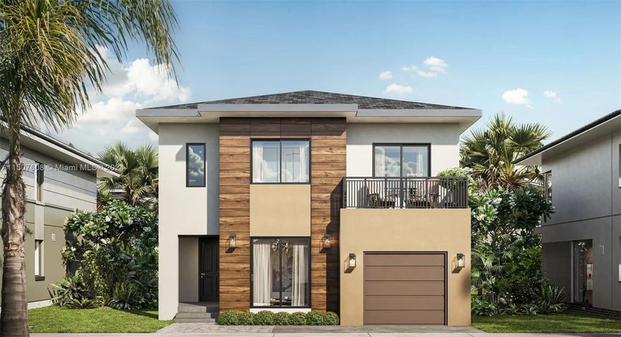 On Alba an Onx Homes Community Now Under Construction Model AN with Gray Facade X+Construction Pure
Concrete Home with impact windows & doors, concrete foundation,concret mid slab,concrete stairs,5
bedrooms,4.5 baths, includes a guest suite with full bath on the first floor. High ceilings, soft-close cabinets,
upgraded kitchen with stainless steel appliances, led lights, quartz countertop, pantry,laundry with washer & dryer. Many upgrades including oversized porcelain tile in all social areas including stairs, luxury laminated floors in bedrooms,electric charger hookup,electric water heater, premium hardware, upgraded kitchen appliances plus
backsplash and much much more!