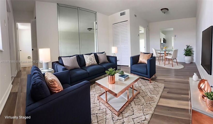 Charming 1 bedroom, 1-1/2 bath condo, perfectly in the heart of Margate's 55+ community. This inviting home features beautiful wood laminated flooring, updated kitchen cabinets and counter-top. New stove & refrigerator, bathrooms vanity are new. Freshly painted, His & Her glass mirrors closet doors. laundry room, storage, Screened private balcony. Community offers a variety of fantastic amenities to enhance your lifestyle. Enjoy social gatherings in the clubhouse, cool off in the refreshing pool on sunny Florida days, or engage in a friendly game on the shuffleboard courts. Don't miss the opportunity to make this delightful condo your new home! Association requires credit 675+. Income verification $35000. Minimum down payment 20%.Internet and cable is included with the association dues.
