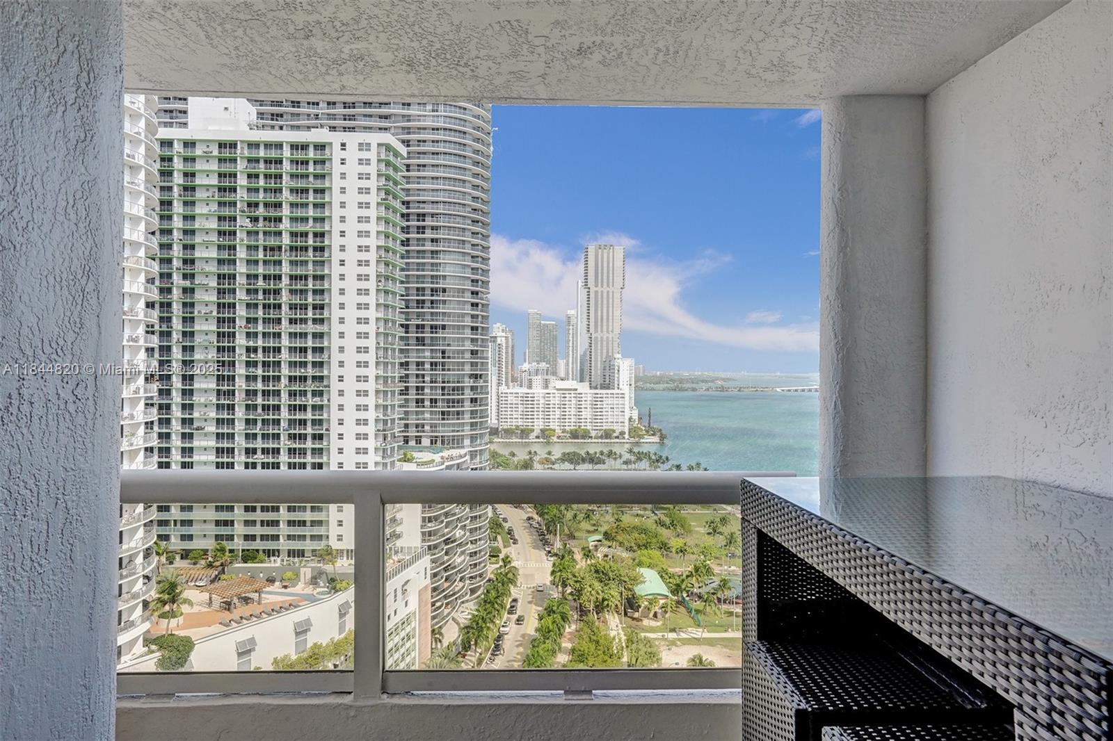 This beautiful furnished 25th floor unit offers 3 bedrooms & 3 bathrooms including a private office/work space and fully equipped kitchen. The open concept of the apartment connects the kitchen and living areas to allow for guest entertainment. The family room opens to the large balcony so guests can enjoy the breathtaking Biscayne Bay views as well as Margaret Pace Park and Miami Beach skyline. The Grand is a full-service building with amenities galore including private pool & jacuzzi on the 10th floor, gym with sauna, multiple restaurants, retail stores, a mini-market along with a beautiful marina all while located minutes to Wynwood, South Beach and major highways. AVAILABLE AS OF 8/1/25 FOR MINIMUM SIX MONTH RENTAL
