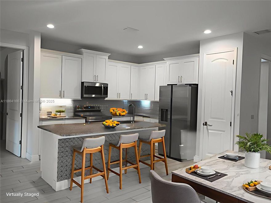 Imagine yourself coming home to a stunning 2023 custom build in the heart of Palm Bay, where coastal living meets everyday convenience. This 4BD/2BA dream home offers soaring ceilings, 8-ft doors, plank tile throughout, and a gourmet kitchen with granite counters, 42” shaker cabinets, spacious island, pantry, and stainless steel appliances. Retreat to your spa-style owner’s suite with walk-in closets and oversized shower. Because Palm Bay is minutes from beautiful beaches, the Indian River Lagoon, and Turkey Creek Sanctuary, you’ll enjoy endless opportunities for outdoor adventure. With no HOA and a 2-car garage, this turnkey Florida lifestyle home combines comfort, quality, and location—ready for you today!