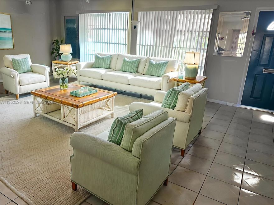 LOW HOA FEES!!  PICTURE YOURSELF LIVING IN THIS PARADISE 55+ GOLF COMMUNITY; NO MEMBERSHIP. SINGLE FAMILY HOME 2/2, 1 CAR GARAGE ATTACHED AND SPACIOUS DRIVE WAY. OPEN LAYOUT WITH LIVING AND DINIG ROOM, PLUSS DEN OR FAMILY  ROOM. BOTH BEDROOMS HAVE A WALK-IN CLOSETS. TILE THROUGHOUT. THIS HOME HAS AN ADDITIONAL  PATIO FOR BBQ AND LARGE BACKYARD & SIDE YARDS. WASH & DRYER. THIS COMMUNITY OFFERS ACTIVE LIFE STYLE, HEATED/COOLED POOL & SPA, GYM, COMPUTER ROOM, SHUFFLE BOARD.ETC. CLOSE TO 95 EXPRESS WAY, SHOPPING CENTERS, RESTAURANTS. 20' TO BEACHES. IT CAN BE RENTED AFTER CLOSING!