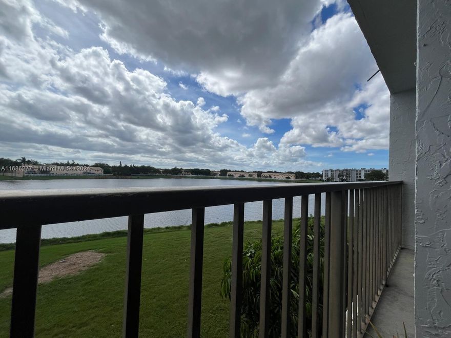 BEAUTIFUL 2 BEDROOM, 1 BATH UNIT WITH LAKE VIEW, IN GATED COMMUNITY. LAMINATE FLOORS THROUGHOUT, LAUNDRY ROOM ON THE SAME FLOOR NEXT TO ELEVATOR. WATER/SEWER INCLUDED IN RENT.  ONE PET ALLOWED, MAX 20 LBS, $250 NONREFUNDABLE PET FEE APPLIES. FUNDS REQUIRED TO MOVE IN WILL BE EQUAL TO 3 MONTHS OF RENT. ASSOCIATION PROCESS TAKES 2-3 WEEKS