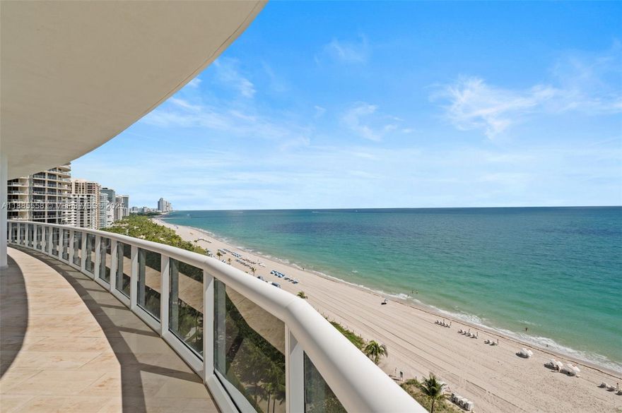 Spectacular panoramic 180 degree direct ocean views from this bright 2 bed 3.5 bath condo with east, south and north views in a prime location. Floor to ceiling windows, sub zero fridge/freezer, luxurious bathrooms, wrap around 
terrace, private elevator entry foyer, lots of natural light. Amenities include gym with classes, spa, basketball, tennis,, restaurant, valet and concierge. Across the street from Bal Harbour Shops, walking to restaurants, supermarkets, houses of worship. Yearly restaurant consumption fee required.