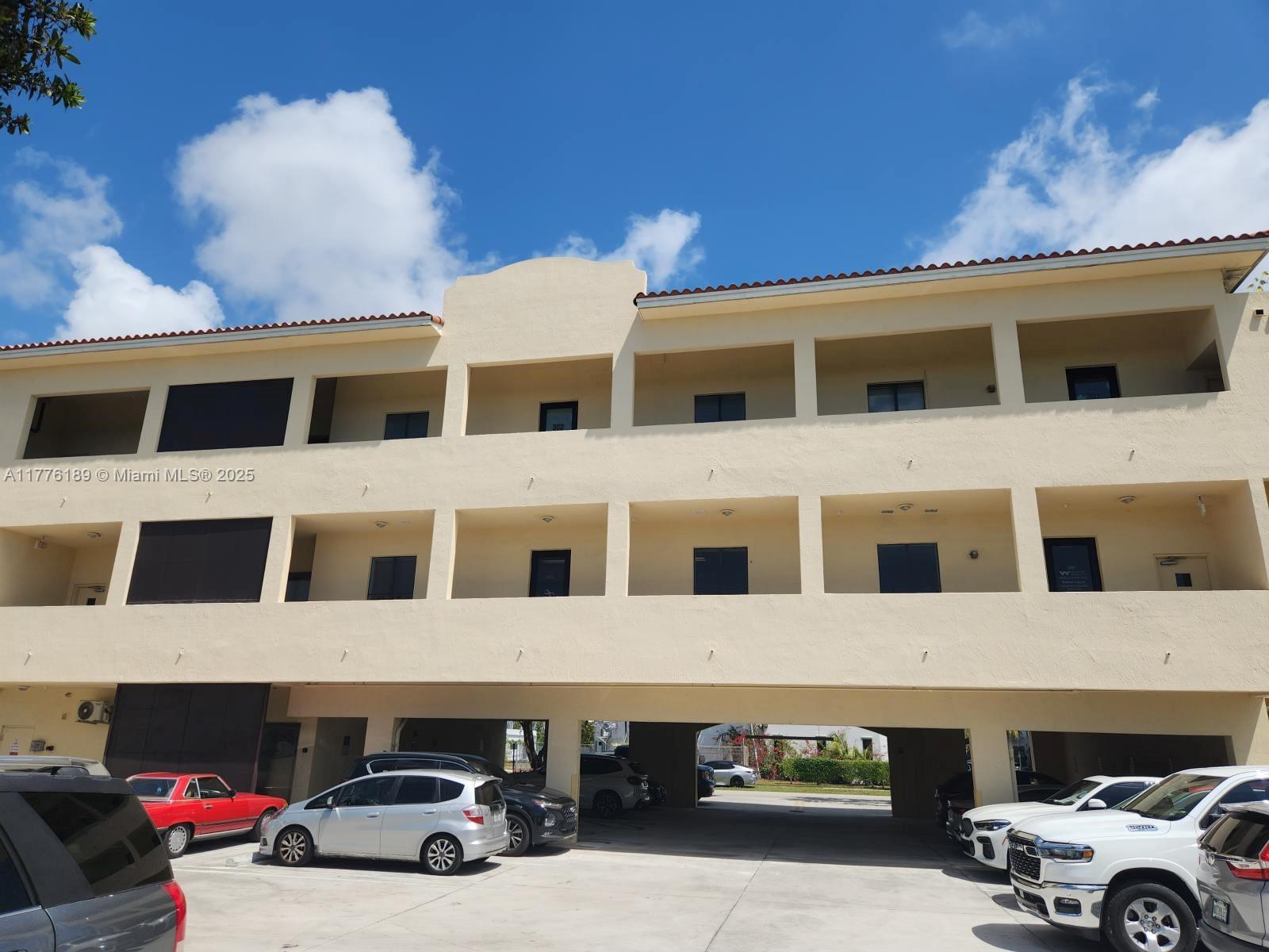 Office condo located one block from Palmetto Bay City Hall. Located on the 2nd floor of seven unit building. Includes separate conference room, reception area, kitchen area with storage cabinets, bathroom, impact windows & door. Tile flooring throughout. Private and general parking on site.