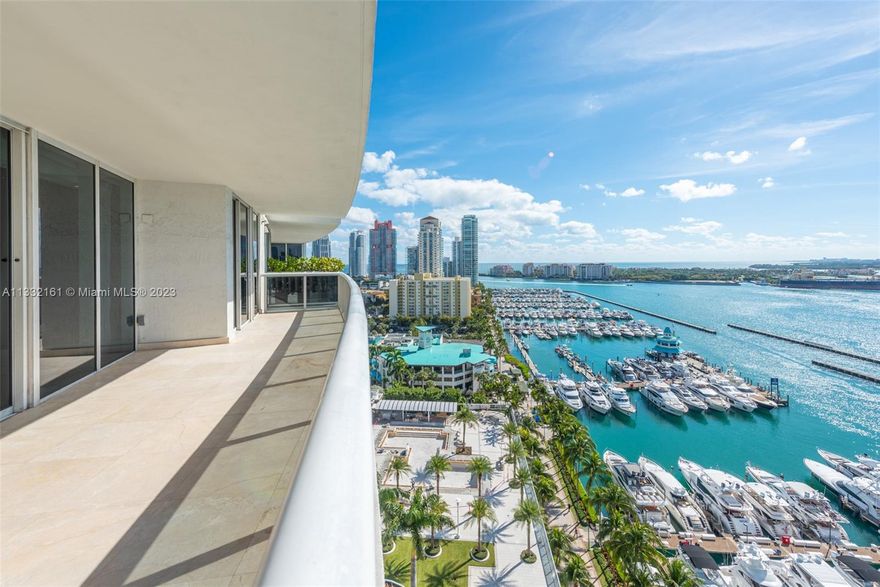 Welcome to Murano Grande, one of the most sought-after luxury towers in Miami Beach. This breathtaking double balcony "flow-through" residence offers stunning sunrise & sunset water views making it the perfect retreat for those who crave the ultimate in relaxation & comfort. As you step inside this impeccably renovated condo, you are immediately struck by the open & airy layout. The living & dining areas flow seamlessly together. The sleek redesigned kitchen is a chef's dream, with top-of-the-line Wolf appliances & plenty of storage & counter space. Retreat to the spacious primary suite, where you will find a lavish en-suite upgraded bathroom. The guest rooms are equally spacious & well appointed. Murano Grande boasts a host of luxurious 5 star amenities & prime location South of 5th!