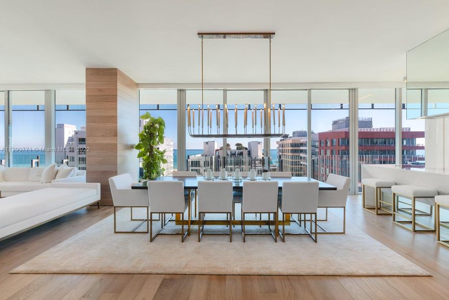 Spanning the entire 9th floor, this expansive residence is the perfect place to call home. Located on the famous Ocean Drive in the heart of the South of Fifth neighborhood boasting 360 degree views through floor to ceiling glass windows, 10 FT ceilings, a Calcutta marble kitchen with Gaggenau appliances and wood flooring throughout. Designed by Architect Rene Gonzalez, engaging our senses with inspiration from the surrounding landscape, designed with an all glass exterior to combine interiors with exterior spaces. Residents of GLASS are offered beach service, a beautiful pool area with Jacuzzi, boutique gym and a full time estate manager.