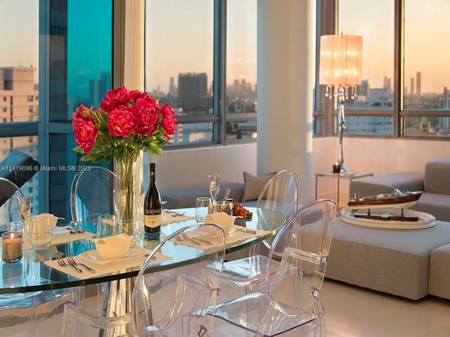 Spectacular 2/2, Ocean views and views to the Miami Skyline. Located at the renowned Setai, a 5-star luxury resort. Floor to ceiling glass windows throughout the whole unit. Sonos system wired in all rooms, washer/dryer, 3 pools, 3 restaurants, Bar, private beach club, spa, gym and concierge service. NO RENTAL RESTRICTION, Owner can self manage the unit rentals or have it in the hotel program.