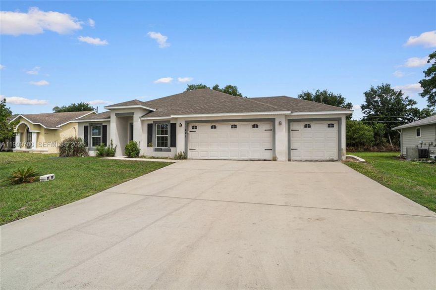 Beautifully designed new construction home built in 2021 featuring 3 bedrooms, 2 bathrooms, and a spacious 3-car garage. Located on a quiet street, this home offers beautiful curb appeal and a functional, open layout ideal for everyday living. The kitchen is equipped with granite countertops and stainless steel appliances, perfect for both cooking and entertaining. Enjoy a prime location just minutes from Tradition, a highly sought-after master-planned community known for its vibrant town center, shopping, dining, and year-round events. Conveniently close to I-95, making commuting easy, and near local shops and restaurants for everyday convenience.