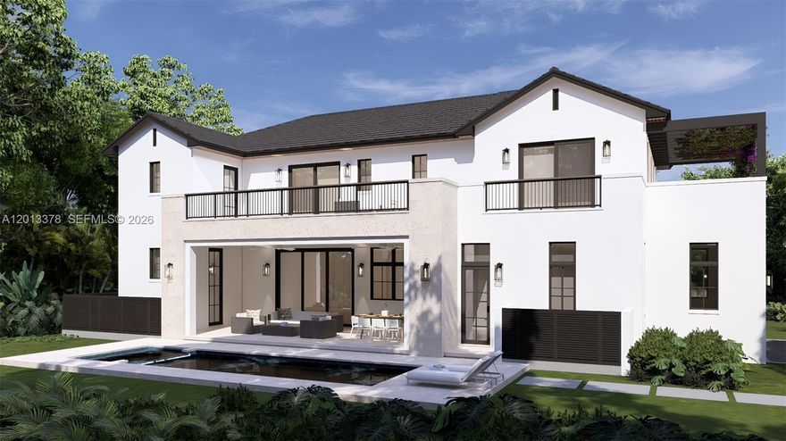 Situated on a lush 10,000+ SF corner lot in Coral Gables’ coveted Platinum Triangle, this offering presents a prime opportunity to build a striking new residence with architectural plans and renderings included in the sale. The proposed two-story design spans approximately 4,350 SF of living area and 6,287 SF total, thoughtfully conceived with expansive living spaces, generous terraces, elevator access, and a two-car garage.

Surrounded by mature trees and tropical landscaping, the property provides an exceptional canvas for a private residential retreat in one of Coral Gables’ most desirable neighborhoods. An existing single-family home with 3 bedrooms, 2 bathrooms, pool, Florida room, and outdoor patio remains on site, offering potential for interim use while plans progress.

Ideally located near top-rated schools, Merrick Park, Coconut Grove, Miracle Mile, parks, dining, and shopping, this is a rare opportunity to secure a well-positioned lot with a clear vision for new construction in a highly sought-after residential setting.