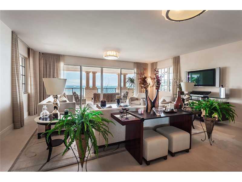 This stunning 3BR/3.5BA, condo on Fisher Island offers spectacular views to the ocean, beach and government cut. The unit boasts 3,134 SF of luxury living with open flowing living and dining area, exquisite limestone floors, large chef's kitchen/top of t he line appliances, and separate breakfast area. Features large master suite with step-out terrace access, his/hers walk-in closets, en-suite bath with Sunken Jacuzzi tub. A spectacular terrace completes this home with amazing unobstructed ocean views!
