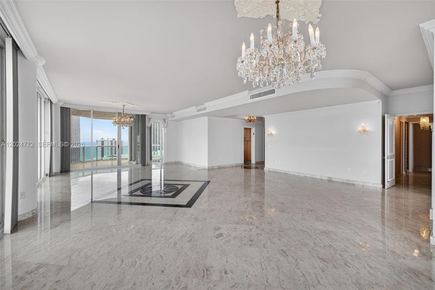 Welcome to Exclusive Sunny Isles Beach's Finest Towersuite Extraordinaire. Artisans & Craftsmen Have Completed A Work Of Art with Finest Finishes. Upgrades & Features Include 10 Ft Ceilings, All Marble Floors Throughout, Custom Lighting, Custom Doors, Custom Closets, Etch Glass, Archway's, Electric Window Treatments, Subzero, Wine Cellar, and So Much More, 2 Large Terraces With The Most Panoramic Ocean, Bay & City Views. Enjoy the unsurpassed lifestyle of Oceania with tennis courts, clubhouse, beach service, best restaurants indoors and outdoors, spa, sauna, fully equipped gym with Zumba classes, happy hours, and 5 star luxury resort amenities . A boater's dream on private island with a marina and so much more.