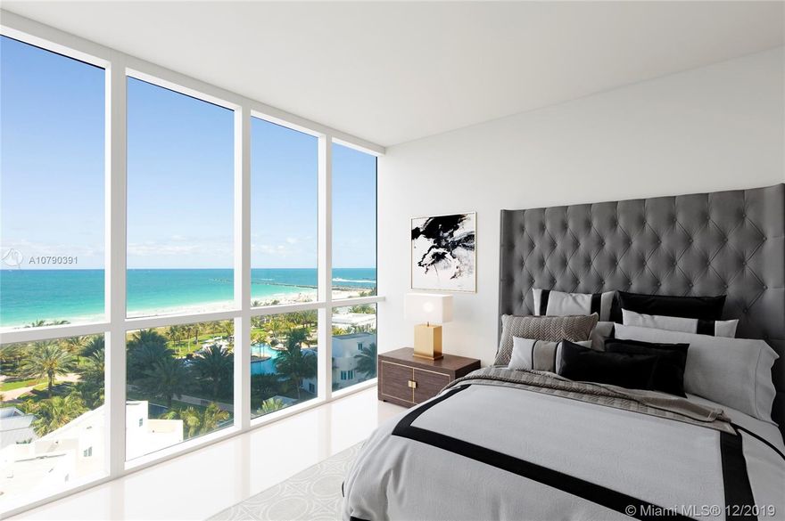 Enjoy Direct Ocean Views from Every Window!   Private elevator entry to personal foyer.  Spacious split floor plan with 2 Oversized Bedroom Suites PLUS private Den+Bath/Guest bedroom.   This Resort Complex sits on 12 Acres of Luxury Living with 1000ft of Ocean Front including Full Beach Service, 2 Lagoon Style Pools, Lap pool, Poolside Restaurant, Tennis Center, 25,000ft of State-of-the-art Fitness Center & Spa, plus Full Service Concierge, and 24hr security.