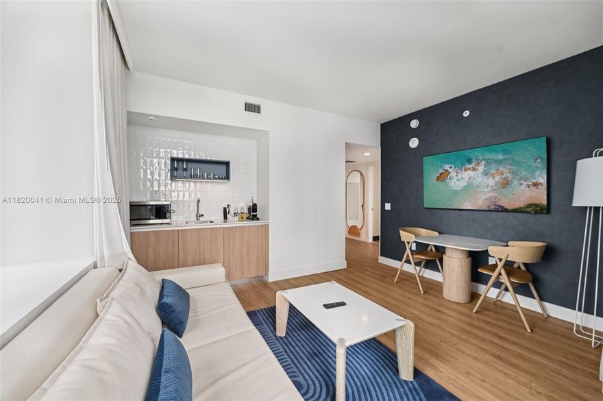 Step into Unit 1901, a fully furnished 2 bedroom, 2 bathroom corner residence at the Gale Hotel & Residences in Downtown Miami. Perched on a high floor with 889 sq ft of thoughtfully designed interiors, this turnkey residence features panoramic views of the ocean and city skyline through floor-to-ceiling impact windows. High ceilings and elegant European finishes complete the refined atmosphere. As part of a professionally managed condo-hotel program, Unit 1901 offers effortless ownership with full-service hospitality and the potential for passive income when not in use. Owners enjoy access to premier amenities including a rooftop pool, full-service spa, state-of-the-art fitness center, signature restaurants, beach club access, and more, all within steps of Miami Worldcenter.