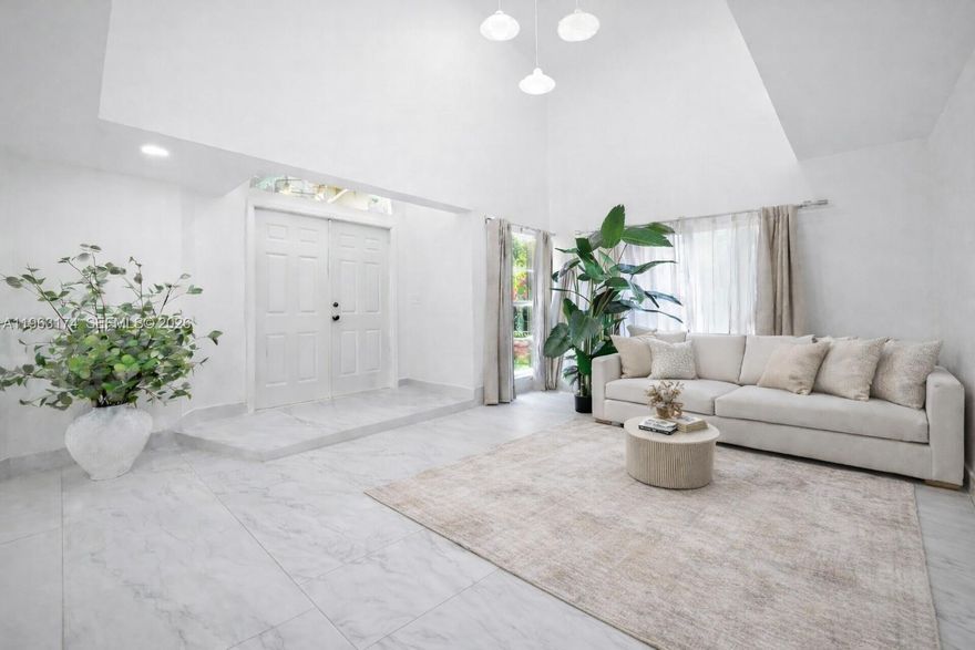 Spacious, fully updated residence in Lakes of the Meadow, one of the largest homes in the community. The owner invested over $100,000 in renovations, featuring porcelain flooring throughout and a generous primary suite with a private balcony. The home is located directly across the lake and includes a two-car garage. Offered partially furnished. The community offers private security patrol and a full range of amenities, including a clubhouse, pool, fitness center, basketball and volleyball courts, baseball field, tennis courts, and racquetball courts. Well-maintained neighborhood with convenient access to schools, shopping, and major highways.