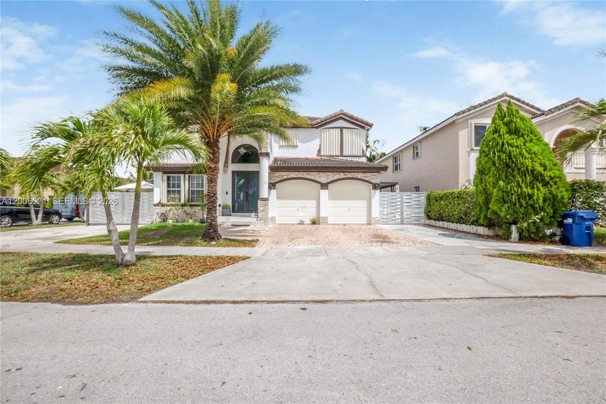 Beautiful updated 4-bedroom 3-bathroom home featuring elegant glass stairs, spacious family room and dining rooms, a modern kitchen with appliances included. Step outside to your private oasis with a pool and stylish pergola perfect for entertaining.