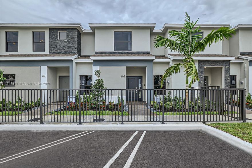 Brand new 2-story townhome offering 3 bedrooms and 3 bathrooms, with finely appointed features. One full bedroom and bathroom located on the first floor. Centrally located near the Florida Turnpike, The outlets, restaurants, the entrance to the Florida Keys and much more! BRAND NEW HOME! CALL FOR A TOUR AND MOVE IN SPECIALS - Restrictions may apply* Pictures, photographs, features, colors and sizes are approximate for illustrations purposes only and will vary from the homes as built. These are not of the actual home but are similar to the home being built.