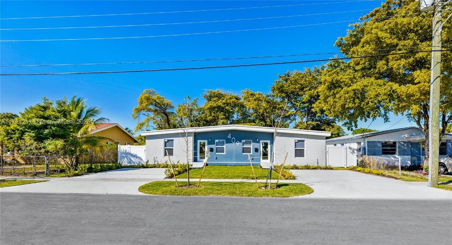 Hallandale Beach investor wanted for this duplex built from scratch 4 years ago! New construction according to Florida building code with no hidden surprises or surprise maintenance costs with a CAP greater than 6.25%, 3 bedrooms, 2 full bathrooms and private laundry attached. Stainless-steel appliances, hurricane impact windows & doors. Nice flooring thru out! Modern bathrooms! Laundry room w/new appliances washer and dryer! private parking and private backyard! Central a/c! Each house has its own electricity and water meter! Close to the beaches, Aventura mall, brightline station, hard rock stadium, FIU, I-95 & 2 airports! Don't miss this opportunity. Ideal for a Long-term or short term (vrbo, airbnb,booking,etc)! This duplex meets the requirements for short-term rental