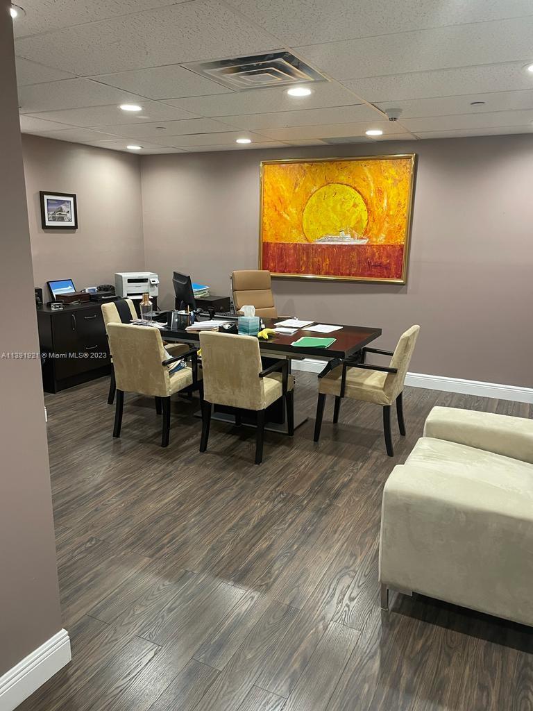 Rare opportunity to acquire a tastefully designed & renovated office condo at 4300 Biscayne Boulevard. This office is fully built out with a reception, private office & break room/kitchen. The office building is conveniently located along the Biscayne Corridor just a few minutes away from Mimo, Design District, Midtown, & easy access to the highway, airport & beaches. Amazing Location! Office includes 6 assigned parking spots in the covered garage!