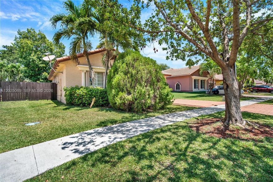 Welcome to this beautifully maintained 3-bedroom, 2-bathroom one-story home nestled in a quiet and family-friendly community. Designed for both comfort and entertaining, this home offers an oversized fenced backyard with endless possibilities — plenty of room for a pool, fruit trees, outdoor living spaces, and unforgettable gatherings with family and friends.

Inside, you’ll immediately appreciate the abundance of natural light flowing throughout the home, creating a bright, open, and spacious feel in every room. The functional layout features tile flooring throughout, a formal dining room perfect for hosting, and a spacious kitchen complete with granite countertops and ample cabinet space.

This home also offers valuable upgrades designed for both convenience and peace of mind, including impact front door and windows, accordion shutters on the windows, and shutters for the sliding glass doors. Additionally, the solar panel system helps reduce monthly energy costs, providing long-term efficiency and savings.

Whether you’re relaxing indoors or entertaining outdoors, this property offers the perfect blend of comfort, functionality, and lifestyle. Conveniently located near shopping, dining, schools, and major roadways while still maintaining the tranquility of a quiet neighborhood, this is a home you won’t want to miss.
