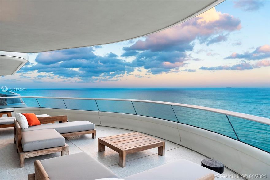 Designed by Foster+Partners, Faena House is the epitome of true indoor/outdoor living, designed to seamlessly connect with its oceanfront setting. Designed and furnished by Christian Liaigre, this magnificent 4 bedroom + office and 5.5 bath turn-key residence, spanning 5,466 sq. ft., offers extensive custom upgrades. Venetian plaster walls and ceiling, a media room with a built-in wet-bar, a kitchen by Molteni with Miele appliances, terrazzo floors throughout, bathrooms by Permasteelisa, and an upgraded Crestron Home Automation System complement the unit. A continuous balcony wraps around the apartment, extending the living space outside. Residents have access to the amenities of the adjacent five-star Faena Hotel. The hotel service and amenities are brought to your personal refuge.