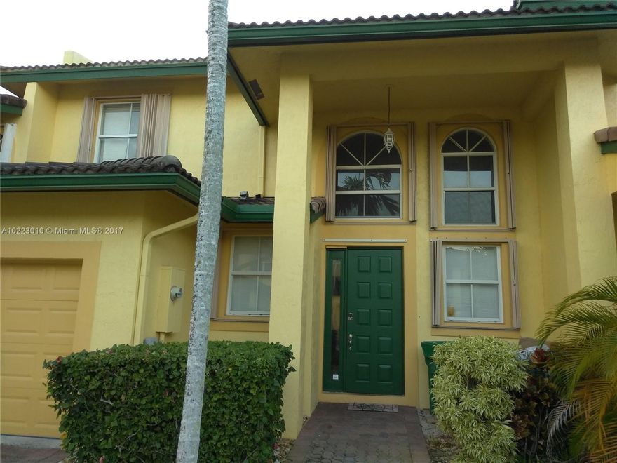 Spacious two story 3/2.5 townhouse conveniently located in luxurious Portofino. Split and beautiful floor plan. Dining and living area on the ground floor. Also there is an extra room which you can use on your wish. All 3 bedrooms are on the second floor. Large patio area. From your bedroom you can see the lake. 15 min to the ocean Rd. Equal Housing Opportunity.