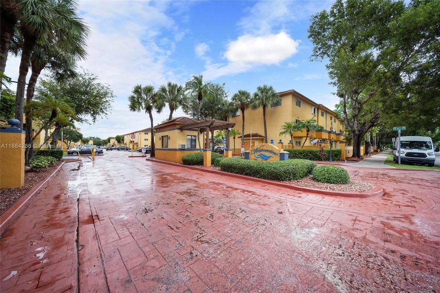 Largest 3 bedroom 2.5 bath in exclusive gated Waterview community in Kendall. This unit host over 1325 sqft of living space in a two story condo with open concept living and dining room downstairs, open kitchen with wood cabinets, kitchen island , granite counter tops and S/S appliances. Upstairs you are greeted by 3 large generous bedrooms and 2 bathrooms with one of them being the primary suite with on suite bathroom, washer and dryer upstairs as well. Property is gated with gated security guard at the entrance. Amenities include gym, pool , carwash station and much more. 2 parking spots Prime location close to FIU and MDCC and shopping centers and restaurants makes this the perfect place to call home. Vacant and easy to show , call L/A for more info .