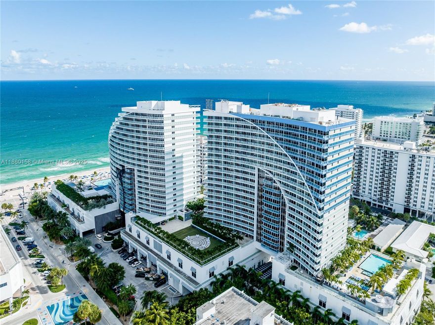 THIS IS THE ULTIMATE OCEANFRONT VACATION HOME WITH NO RENTAL RESTRICTIONS. Breathtaking south-facing ocean, Intracoastal waterway and city views, located on Fort Lauderdale Beach. Discover this turnkey furnished 2/2 residence and be instantly enchanted by the blend of contemporary design with coastal allure. Floor to ceiling windows/doors open to a spacious balcony illuminating the expansive open living space with an abundance of natural light. Full size gourmet kitchen, Italian-designed cabinetry, 2 primary bedrooms with ensuite bathrooms, whirlpool tub, sofa bed. Washer/dryer in unit. 5 star amenities include 2 infinity pools, outdoor food/bar/towel service, spa, fitness center, exceptional restaurants. Own your slice of paradise today and generate impressive rental income.