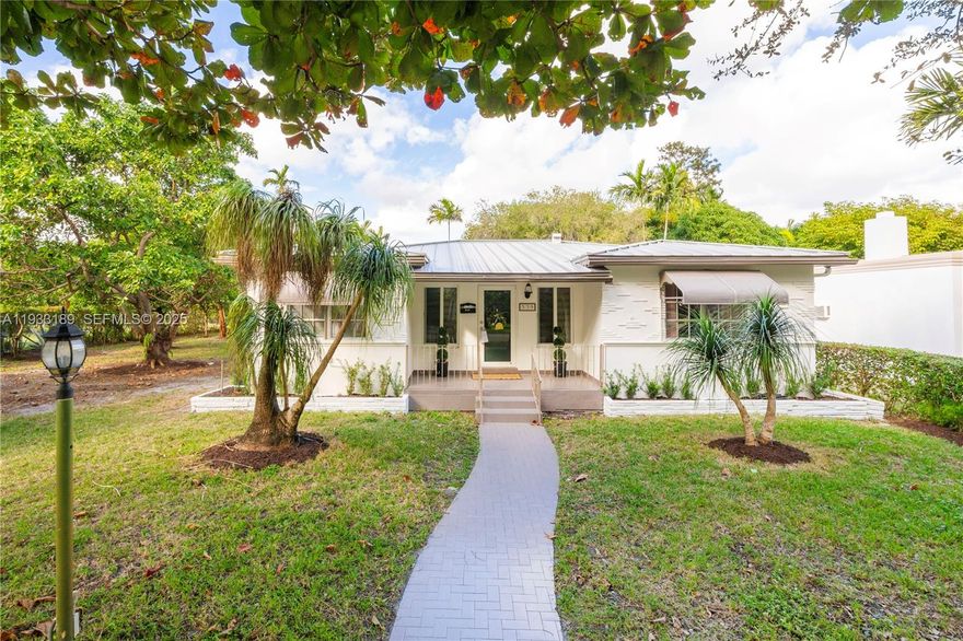Located on a quiet, tree-lined street in the heart of Miami Springs, this charming family home offers classic character and comfortable living on an oversized 12,700 sq ft lot with mature fruit trees. Inside, beautiful wood floors flow throughout the main house, which features 3 bedrooms and 2 bathrooms designed for comfortable everyday living, along with an extra utility room for laundry and storage. A flex space that can be used as a 4th room, garage, home office, gym, or studio. Metal roof installed in 2020 with 50 year life expectancy. This inviting property combines space, functionality, and charm in one of most desirable neighborhoods, Miami Springs.