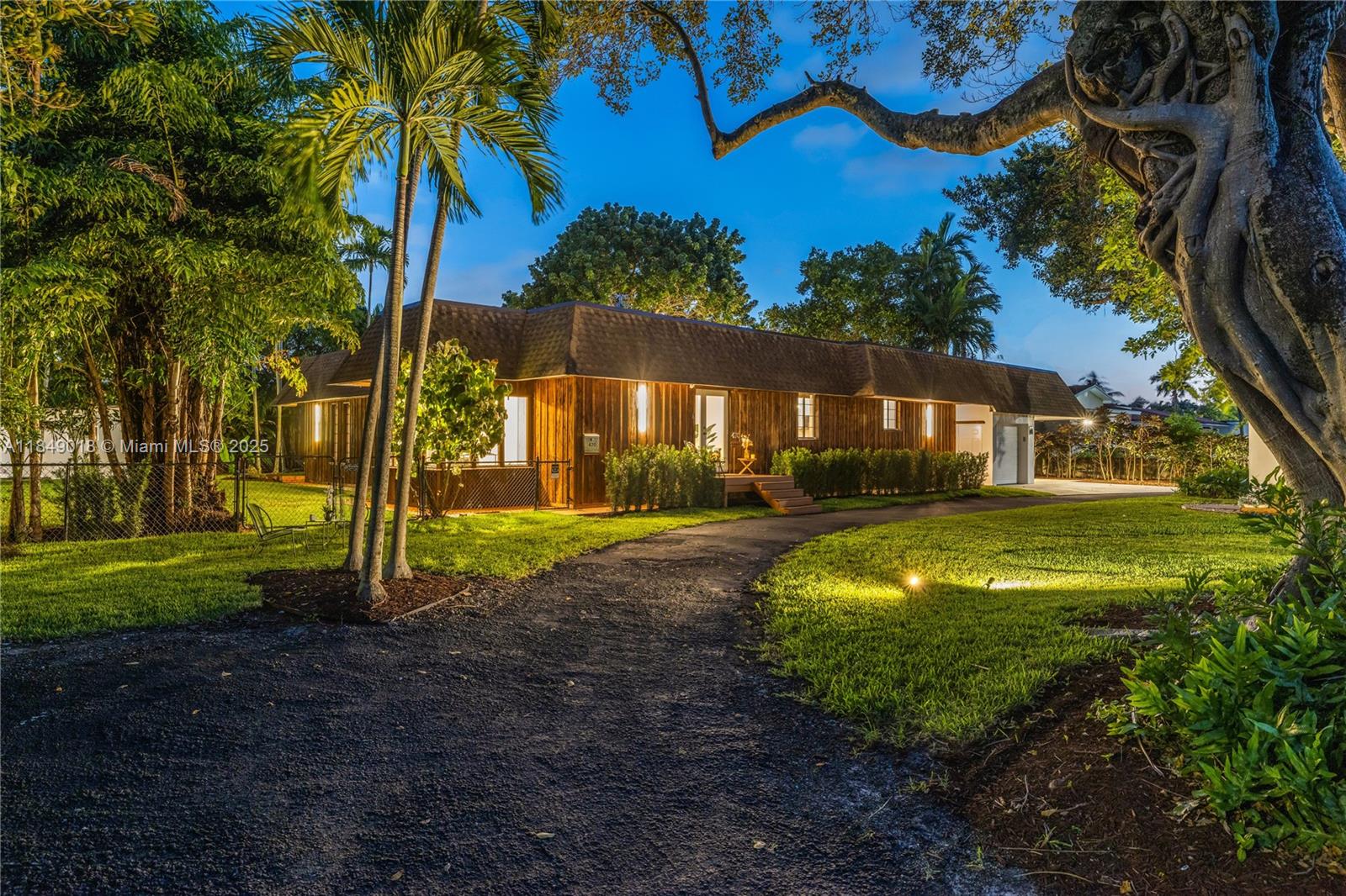 Welcome to Cypress House at Tresulee! You’ll feel like you’re in your own private countryside hacienda, yet you’re actually conveniently located on the fringe of Miami Shores, in this sprawling, one-of-a-kind, 3 bed-2 bath, 2,236 SF home, on the largest lot (18,362 SF) of the neighborhood’s quietest street. Great features: signature pecky cypress exterior cladding; new roof; a massive great room with stylish architectural igneous rock wall opening through sliding doors to the new wood entertainment deck; hurricane shutters; laundry room; one garage; one carport; plenty of guest parking; and a detached air-conditioned “love shack” shed. All at a great value in the hip
hidden enclave of Tresulee, an unincorporated area with low taxes, less regulation, character galore, and tons of upside!