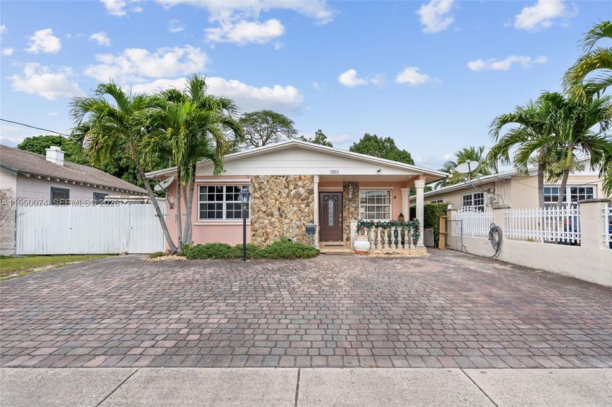 Beautiful 3-bedroom, 2-bath single-family home in the heart of Miami. Featuring a gated entry with a paved driveway, this residence offers attractive curb appeal and a welcoming front porch. Inside, enjoy a large living area, tile flooring throughout, and abundant natural light. The kitchen features granite countertops, ample wood cabinetry, and space for dining. The bedrooms are comfortably sized and versatile, while the bathrooms are well maintained. Step outside to a spacious backyard retreat featuring a covered patio, outdoor kitchenette, and BBQ area, creating the perfect setting for entertaining and enjoying the South Florida lifestyle. Mature tropical landscaping provides privacy and a tranquil atmosphere with room for future customization. Conveniently located near major highways, shopping, dining, schools, and Miami International Airport. No HOA.