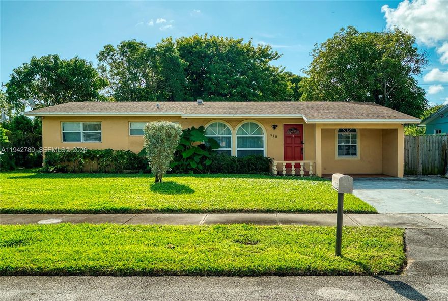 Welcome to Deerfield Beach! This unique and very large 2200+ Sq Ft Single family home with HUGE LOT is perfect for your family! A 4 bedroom 3 bathroom home, with a game room (pool & Ping Pong) and multiple large living spaces. The outdoor covered patio has a jacuzzi and more than enough space for your BBQ! Additional shed in the back. This home is perfect for your family!