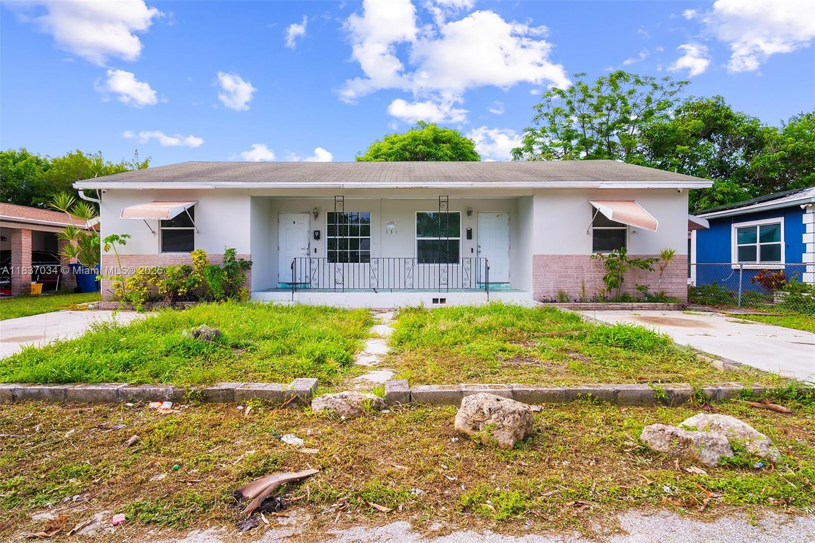 Investor special in Riviera Beach! This duplex features two 2 bed/1 bath units—one fully renovated and move-in ready, the other gutted and ready for your custom finish. Live in one and rent the other or bring your contractor and maximize rental income. Renovated unit includes new vinyl flooring, updated kitchen, and modern bath. Great opportunity for house hackers, 203k or DSCR buyers. Separate entrances and driveways. Minutes from the beach, I-95, and downtown. Build equity and cash flow at the same time!