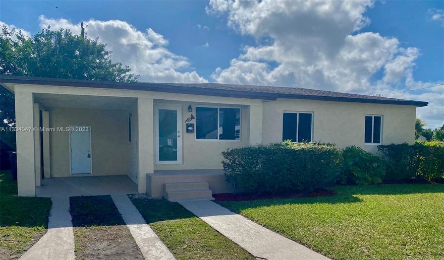 Fully Renovated 3 Bedrooms and 2 Bath Home sitting in a corner lot. New Roof, New impact Windows and Doors, New Kitchen Cabinets with Granite tops, New Bathrooms, Few Floors. Ready to move in.