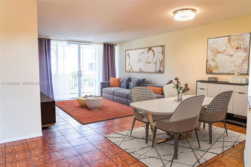 Big 1 bedroom apartment with screened patio. Large walk-in closet. Close to elevator and laundry room. Corner unit with quiet offset area in the building. Gated community with security 24/7.