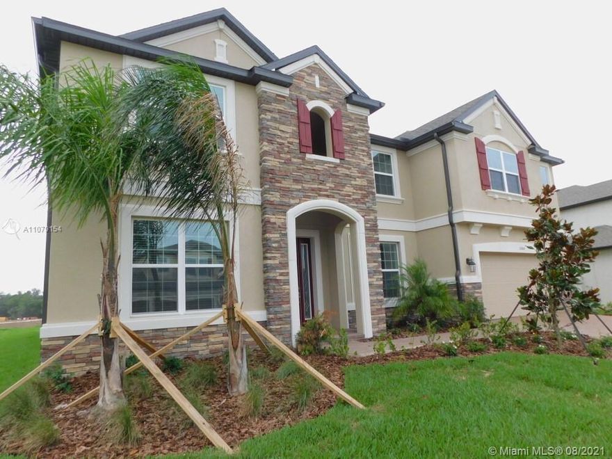 BRAND NEW HOUSE! Gorgeous 7 bedrooms, 5.5 bathrooms, 2-story home with 3 car garage in the highly desirable neighborhood! This custom built home features: High ceilings, open floor plan, ceramic tile floors in the living areas & carpet on the 2nd floor, amazing kitchen with granite & stainless steel appliances, double wall oven & center island,  separate living & dining areas, 1 bed/1 bath downstairs, spacious primary bedroom with walk-in closets, master bathroom with double vanity, separate tub & shower, nice balcony overlooking the backyard, patio overlooking the large backyard & beautiful pond! Great Area, close to shopping centers & restaurants!