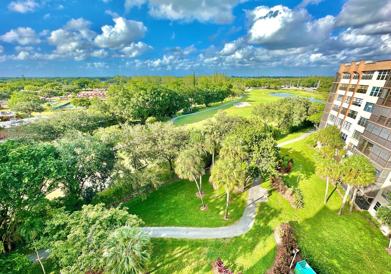 Penthouse apartment in Park Place, a premier 55+ community located in the heart of Pembroke Pines. Enjoy stunning panoramic views of the golf course and tranquil lakes. Park Place welcomes additional occupants aged 19 and older.This modern 1-bedroom, 1.5-bathroom apartment features a spacious walk-in closet and several upgrades, including a renovated kitchen with new appliances, sleek vinyl flooring, and a private balcony. For added convenience, the laundry room is located on the same floor. requirements: a minimum credit score of 700+ and a net income of at least 5 times the maintenance fee.