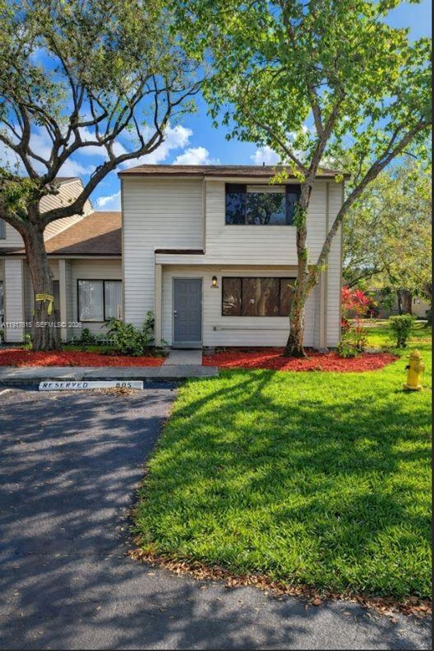 Spacious and well-maintained 2-story townhome in Nob Hill at Welleby featuring 3 bedrooms and 2.5 bathrooms. This corner-lot property offers a fenced rear patio and a large yard, with tile and wood flooring throughout, stainless steel appliances, and a new water heater. The community includes a pool, Jacuzzi, tennis courts, and basketball court, and is conveniently located near schools, shopping, dining, and major highways. Situated on a quiet street with no rental restrictions, this move-in-ready home is a must see. **Photos are virtually staged**