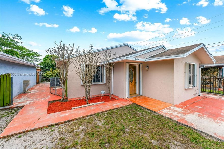 This well maintained split-concept home provides the perfect blend of comfort and privacy. It features 3 bedrooms, 2 baths and a permitted efficiency, this residence is ideal for those seeking a private living space while generating additional rental income.

Inside, discover a spacious layout, well-appointed kitchen with a bar-style countertop, and a generously sized backyard—ideal for entertaining or relaxation. As a great plus this home is equipped with accordion shutters, no HOA!.

Nestled in a prime location, minutes from Hard Rock Stadium, schools, shopping centers, and major interstates, ensuring seamless travel.

24 hour showing approval