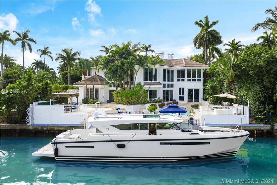 Distinguished Sunset Islands II residence, 2700 Sunset Dr is situated on what is considered the loveliest street on Sunset Islands with mature tropical landscaping, a private park and underground utilities.  2700 Sunset offers over 9,200 sf under AC, 20,000 sf of land, and 100’ of waterfront with both water and park views. Sunset Islands, one of Miami’s most prestigious communities, offers the ultimate in luxury and convenience. The world-class location has close proximity to 2 golf courses (La Gorce Country Club and Miami Beach Golf Club under 10 minutes away) fine dining, shopping, arts and entertainment - many within walking distance or a 5-15 minute drive. From lush, tropical landscapes to sunrise/sunset water views, the scenery at 2700 Sunset Drive will take your breath away.