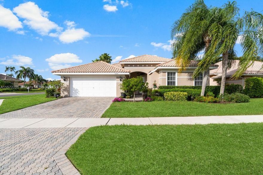 Welcome to your one-story dream home on a corner lot with exceptional curb appeal, one owner property. Originally a 3 bedrooms, 2.5 bathrooms, and owner opt for 2 oversized primary bedrooms and an office, adding versatility and convenience. The open, spacious floor plan includes an all-white kitchen with an island leading into the den, perfect for entertaining. Step outside onto the patio for an oasis-like experience. Sandhurst at Jog Estate, a community of only 104 homes, offers a tennis court, pool, fitness center, clubhouse, and recently new paved roads. Come enjoy the sunshine in this boutique community.