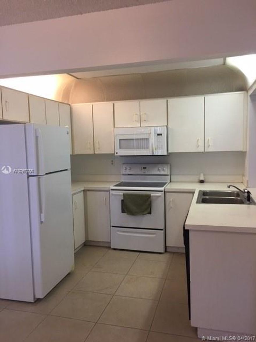 Great Complex, close to Aventura ,expressway and schools. Unit  is in the first  floor very private and quite as a townhouse. Two beds and two baths, brand new washer and dryer inside the unit. Pool , gated community with 24 hours front guard. Nothing better for the space and price, also can park two cars. Association requires 20 business days approval. New fridge. One pet only less than 25 lbs. 
Please submit offer with score of credit report, proof of income,( two last paystub, letter of job).Last landlord references.Minimum income $ 4,500.Easy to show on supra