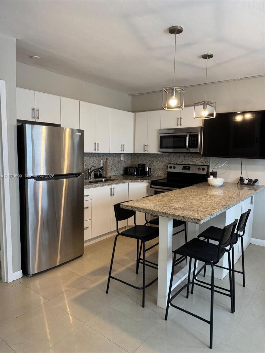 850 SF of thoughtfully designed living space in this one-of-a-kind fully remodeled 2-bedroom, 2-bathroom residence in the heart of Miami Beach. This bright and modern unit features an in-unit washer & dryer, updated finishes throughout, and an efficient layout ideal for comfortable living. Perfectly located just one block from Collins Avenue and minutes from the beach, dining, shopping, and entertainment. An exceptional opportunity for both end-users and investors alike.