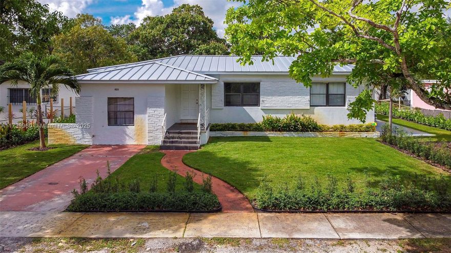 Dazzling newly remodeled 5-bedroom 3 bath house with new metal roof, impact windows and 2,107 sq ft of living space with outstanding investment potential in North Miami. The
updated island-style main house features 3 bedrooms, 2 bathrooms and an efficiency set up with private entrance. All baths have new marble-top vanities and gorgeous floor-toceiling
porcelain tile. All-white kitchen features LG stainless-steel appliances with Carrara white-marble countertop. A fully independent one-bedroom apartment is attached to the
home featuring a kitchen island with same marble countertop. Massive private back yard with room for a pool. This is a perfect home to live in while renting out or Airbnb, as it is
currently listed for monthly stays providing a great income!