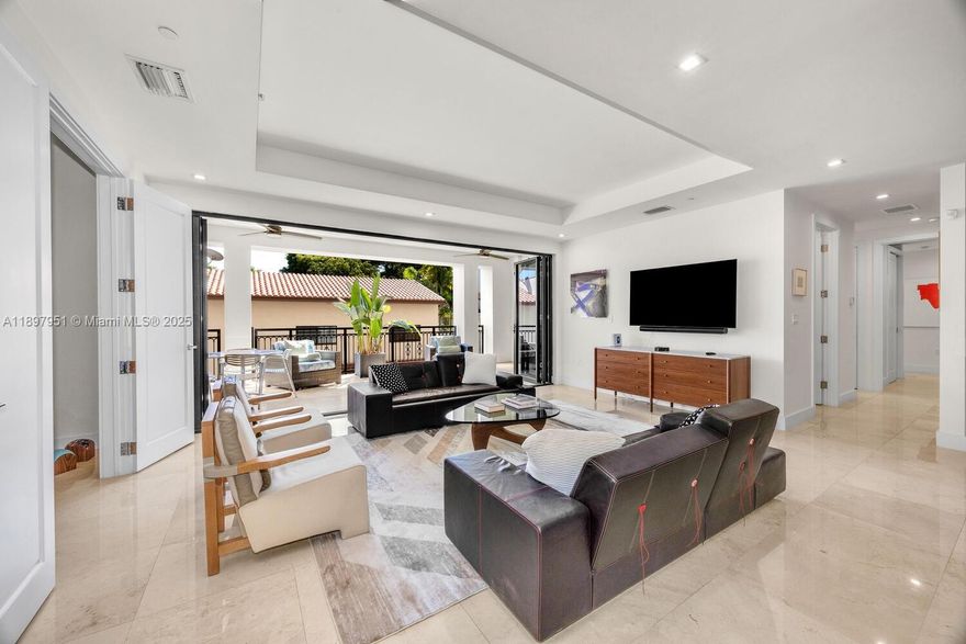 Experience refined contemporary living at Biltmore Parc, Coral Gables’ premier boutique residence featuring only 32 exclusive residences. This 2 bedroom, 2.5 bath residence with a den showcases a bright open layout designed for both elegance & comfort. Private elevator access leads to a spacious great room that connects effortlessly to a covered terrace through NanaWall glass doors for true indoor-outdoor living. The sleek European kitchen boasts Bosch appliances, while the luxurious primary suite includes custom walk-in closets & a spa-inspired bath.A brand new A/C & washer/dryer have been installed.Biltmore Parc offers 24-hour concierge, secure entry, & two assigned parking spaces, minutes from the Biltmore Hotel, golf courses, fine dining, shopping, & the Coral Gables business district.