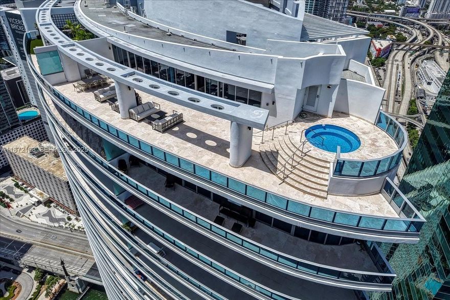 A House In The Sky with over 7000 sq ft! This extraordinary 2-Story PH spans over 4300 living sq ft & 2700 balcony sq ft with east panoramic views of Biscayne Bay & Ocean. Ideal for indoor & outdoor living with 5 balconies including a rooftop terrace and your very own private plunge pool. Features include a floating illuminated staircase, open chef’s kitchen with high-end Miele appliances, custom closets/doors, Tesla Charger & 2 oversized storage units. Primary suite w/spa-like marble bath & soaking tub. The 2nd floor is your ultimate entertainment center that can be converted into a 4th bedroom or in-law suite. Currently rented at $28k/month with a kickout clause.  Epic Residences is conveniently located minutes from Brickell, Bayfront, & One World Center. This is truly a House in the Sky!