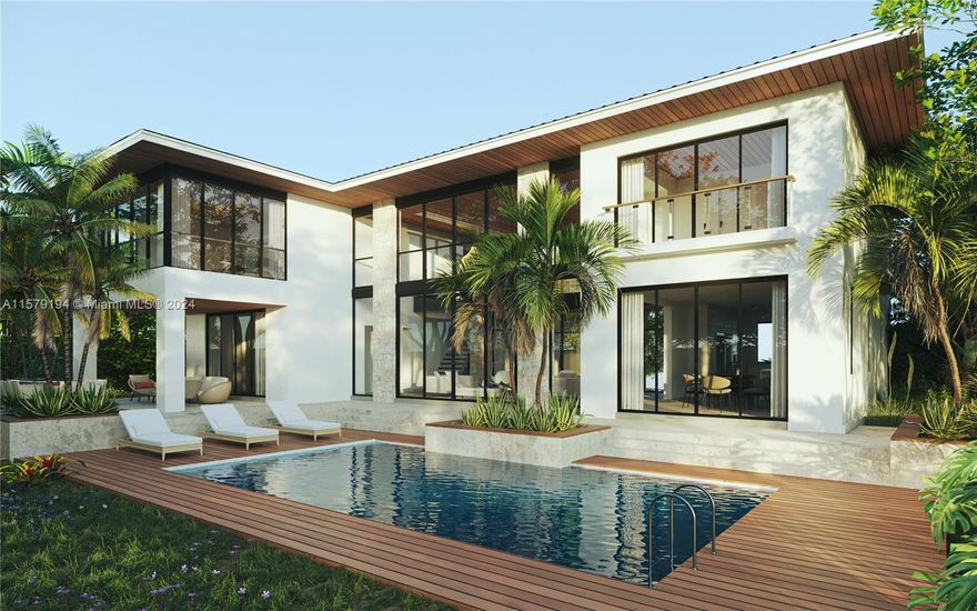 Rare opportunity to own new construction home in sought after Coral Gables designed by RG Architecture Group. Beautiful home with a one-of-a-kind extra large double-height space perfect for entertaining and with flexible functionality. Luxurious floor-to-ceiling windows look out to a luscious tropical pool terrace and a beautiful front yard with 6 mature oak trees. Sliding glass doors allow easy interior/exterior connection within your own private oasis. High ceilings and the open layout provide comfort and flow throughout the house. Oversized bedrooms provide comfort, flexibility and luxury. Interior design by Rey De Castro Studio, kitchen by IK Studio. Completion date June-July 2025