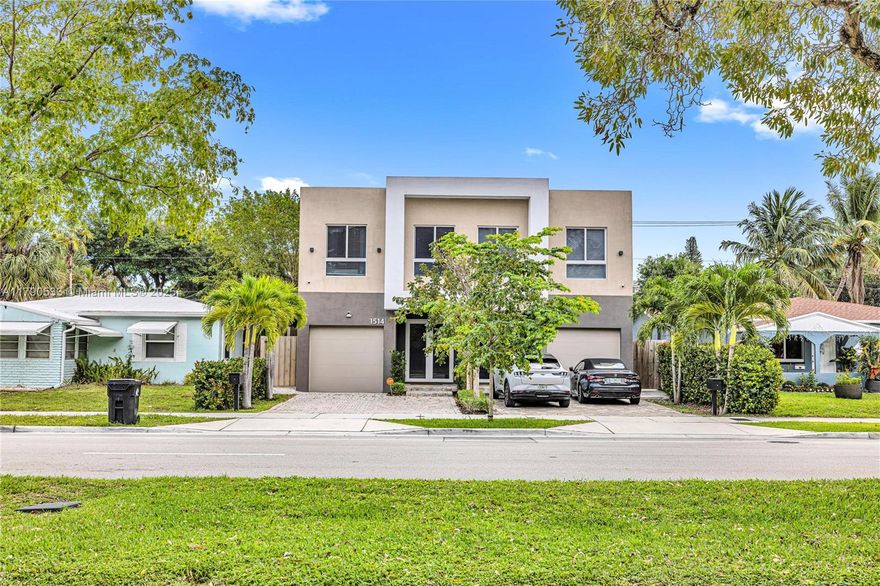 2022-built contemporary townhouse in Croissant Park, Fort Lauderdale. This 3BR/2.5BA home offers 2,438 sq ft of modern living with an open floorplan, 9’ ceilings, and high-end finishes throughout. Features include a sleek kitchen with SS appliances, quartz countertops, and custom cabinets, plus a spacious primary suite with balcony, ensuite bath, and walk-in closet. Porcelain tile on the first floor, water-resistant PVC upstairs. Hurricane impact windows/doors, Nest thermostat, Ring doorbell, and security cameras. Private pool, landscaped yard, full-size washer/dryer. Fully furnished and turn-key.