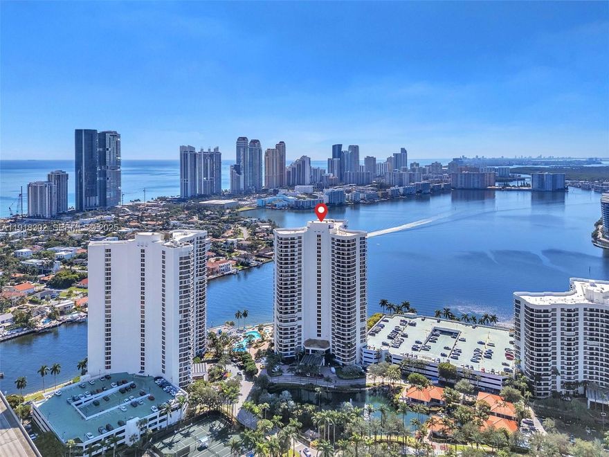 Penthouse living at Mystic Pointe Tower 200. This impeccably maintained 2BR/2BA residence is in pristine condition and sits on the 31st floor with 10 ft ceilings and beautiful ocean, marina, and city skyline views. Features include Samsung stainless steel appliances, newer kitchen cabinets with wood and granite countertops, Whirlpool washer/dryer, built-in closets, hurricane shutters, and an Aqua Pure water filtration system. AC is less than 2 years old and the water heater is less than 3 years old. One assigned self-park space on the ground floor near the entrance plus a 1.5-cage storage unit. Mystic Pointe offers resort-style amenities including pool, fitness center, tennis, marina, 24-hour security, and a prime Aventura location close to Aventura Mall, dining, parks, and beaches.