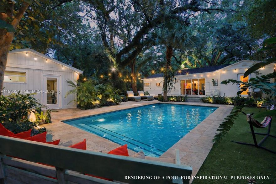 Located on what is widely considered the most beautiful street in Spring Garden, this exceptional property offers timeless charm, tropical serenity, and incredible flexibility. This oversized lot is surrounded by mature trees, lush landscaping, and picturesque architecture. The main residence features 3 bedrooms and 2 bathrooms, filled with character and natural light. Original details blend seamlessly with comfortable living spaces, creating a warm and inviting atmosphere. Large windows frame garden views and enhance the home’s airy, tropical feel.

Tucked privately on the property, the separate guest house includes a full bathroom — ideal for visitors, a home office, rental income, or creative studio space. The expansive grounds are a true highlight, offering a lush garden oasis with endless possibilities: expand, add a pool, or simply enjoy the peaceful outdoor setting. The tropical landscaping provides privacy and a tranquil retreat just minutes from Downtown Miami, Brickell, and the Health District.